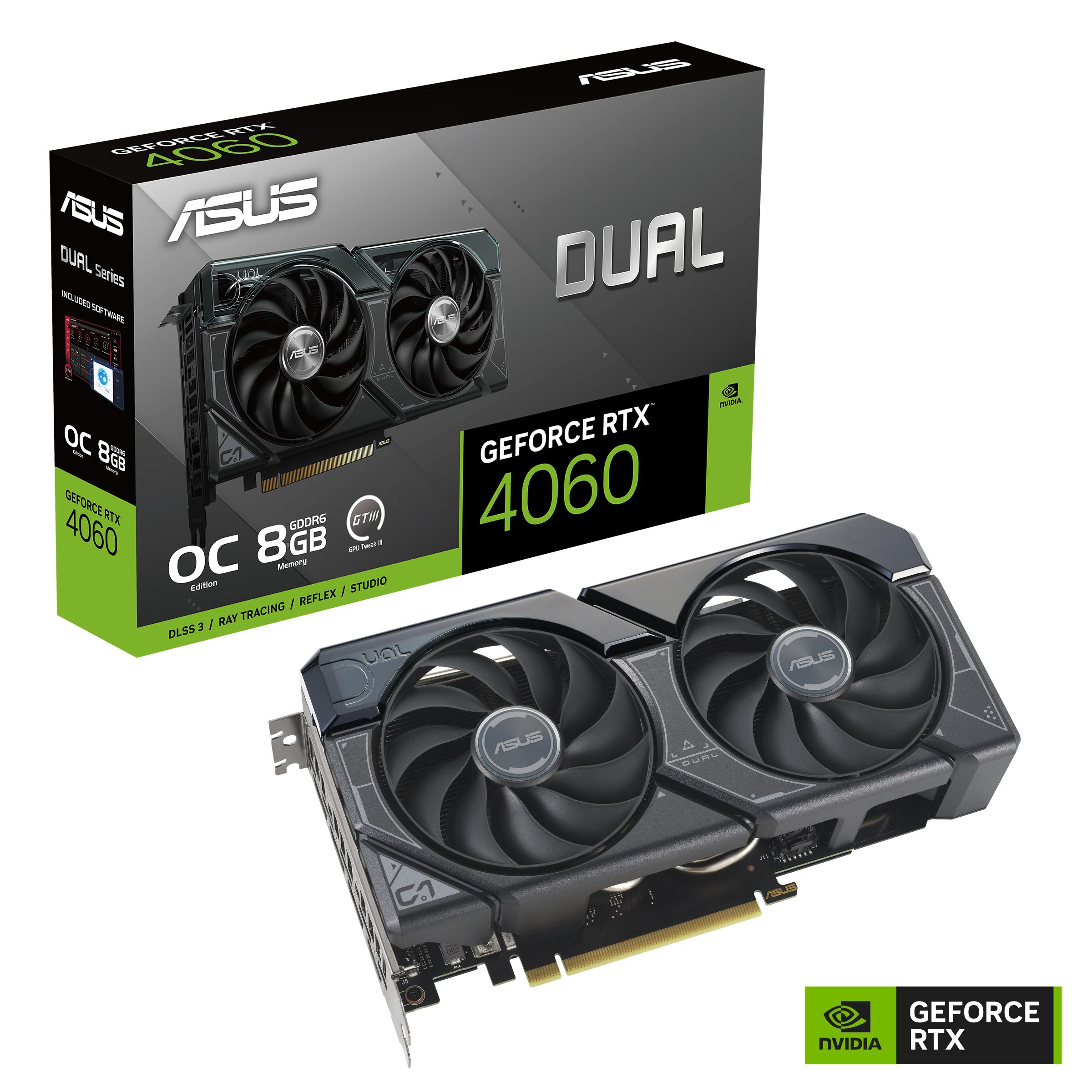 GPU ASUS RTX 4060 8GB OC DUAL - كارت شاشة نفيديا 1 GPU ASUS RTX 4060 8GB OC DUAL - كارت شاشة نفيديا