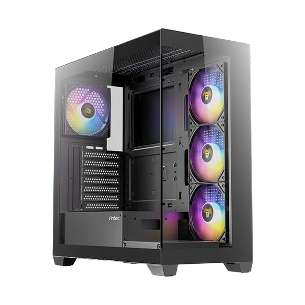 CASE ANTEC CX300 ARGB BLACK - كيس انتك 1 Antec CX300 ARGB Black mid-tower gaming case with panoramic tempered glass and ARGB fans