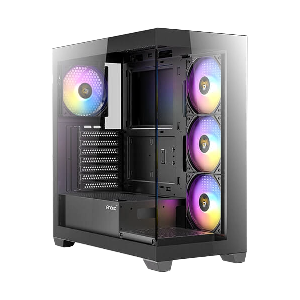 CASE ANTEC CX300 ARGB BLACK - كيس انتك 7 Antec CX300 ARGB Black mid-tower gaming case with panoramic tempered glass and ARGB fans