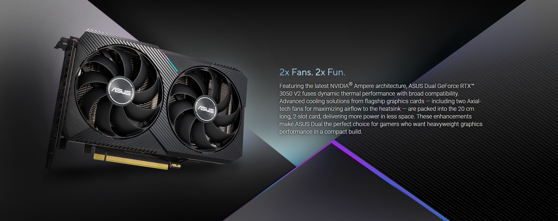 ASUS RTX 3050 V2 OC 8GB GDDR6 Dual Fan 4
