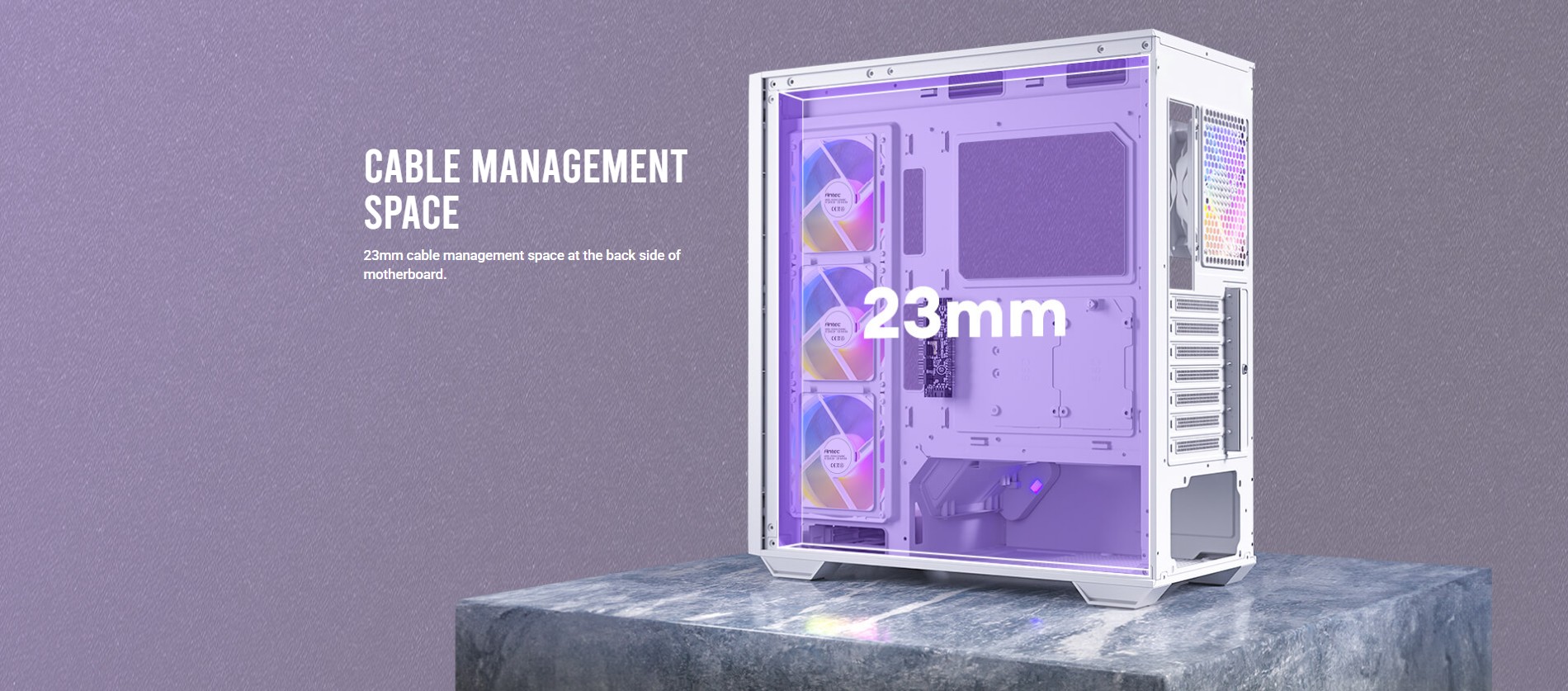 علبة كمبيوتر Antec C3 ARGB بيضاء متوسطة الحجم مزودة بزجاج مقوى بزاوية 270 درجة ومراوح ARGB