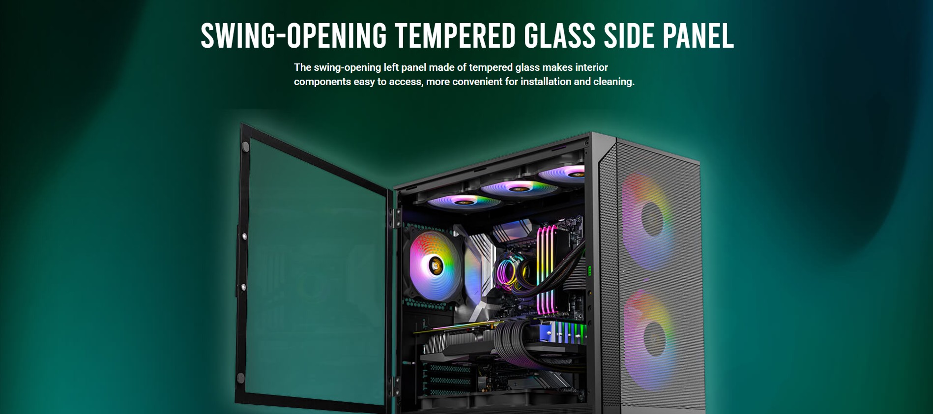 ANTEC NX416L NX416L mid-tower ATX gaming case with mesh front and ARGB fans