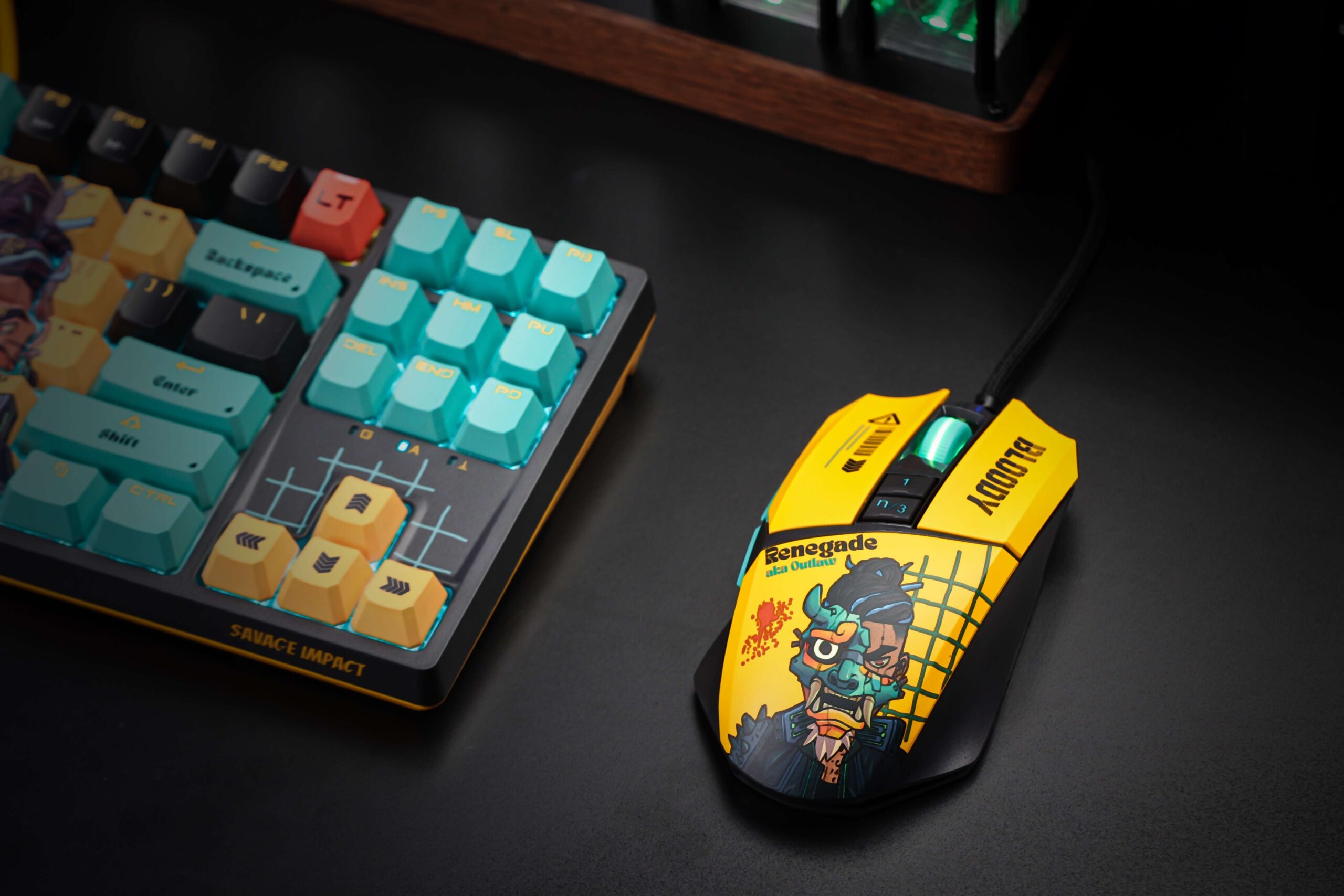 BLOODY W63 MAX RENEGADE SUNSET RGB gaming mouse with 12000 CPI sensor