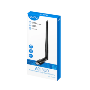 Cudy AC1300 Wi-Fi High-Gain USB Adapter WU1400, Dual Band USB 3.0 Wi-Fi Adapter, 867 Mbps + 400 Mbps, Detachable Antenna