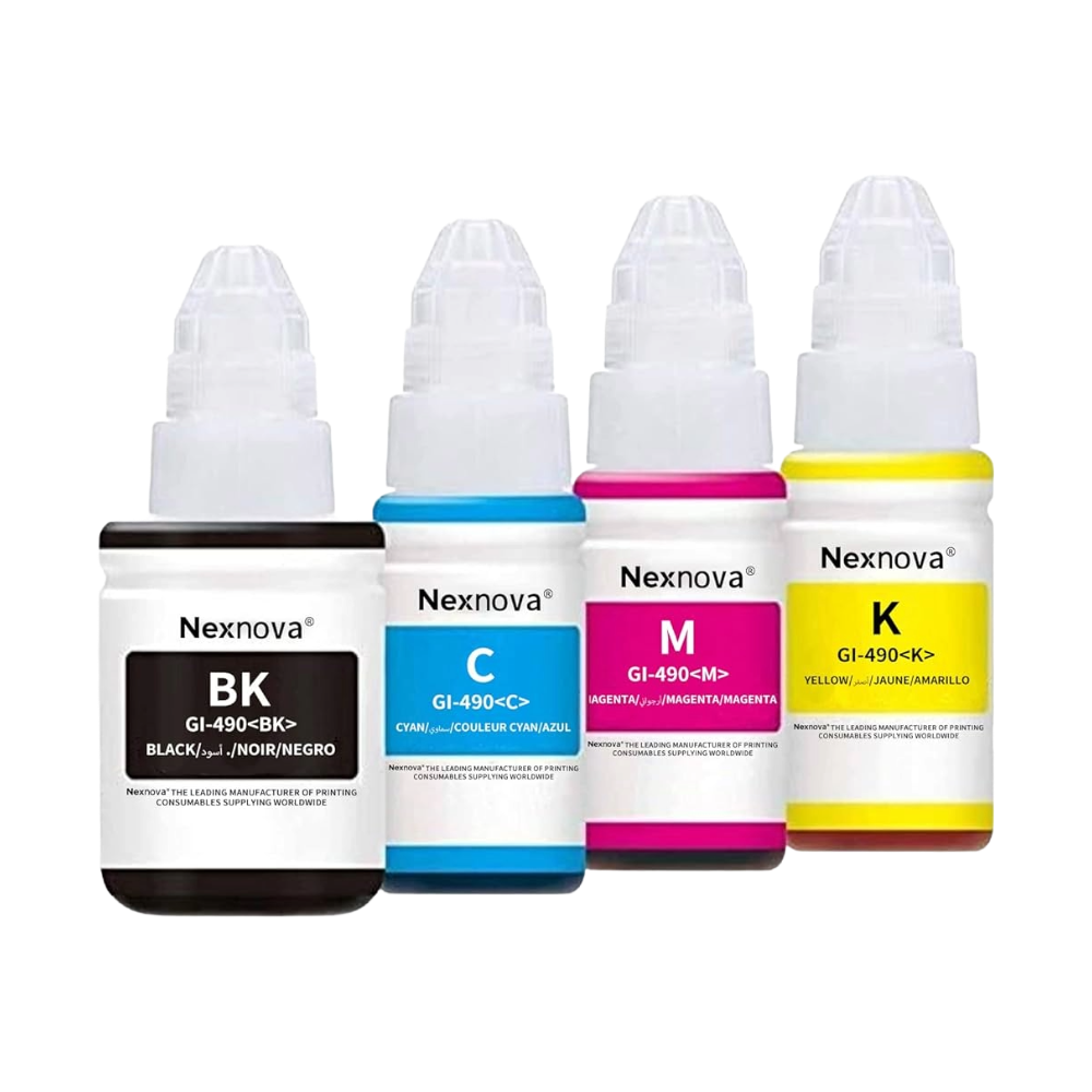 Canon GI-490 Multipack Original 4 Ink Bottles | أحبار كانون أصلي 1 Canon GI-490 Multipack Original 4 Ink Bottles Black Cyan Magenta Yellow