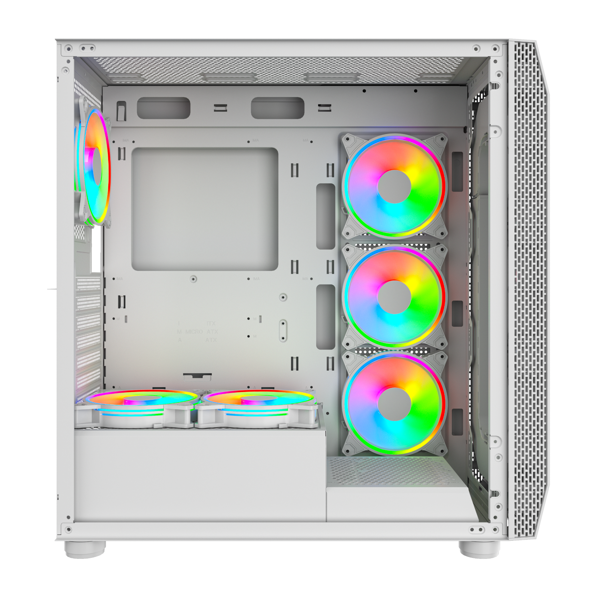CASE GAMEMASTER MX700 WHITE MNC – ATX Mid-Tower 6 GAMEMASTER MX700 White PC Case with tempered glass and high-airflow cooling design