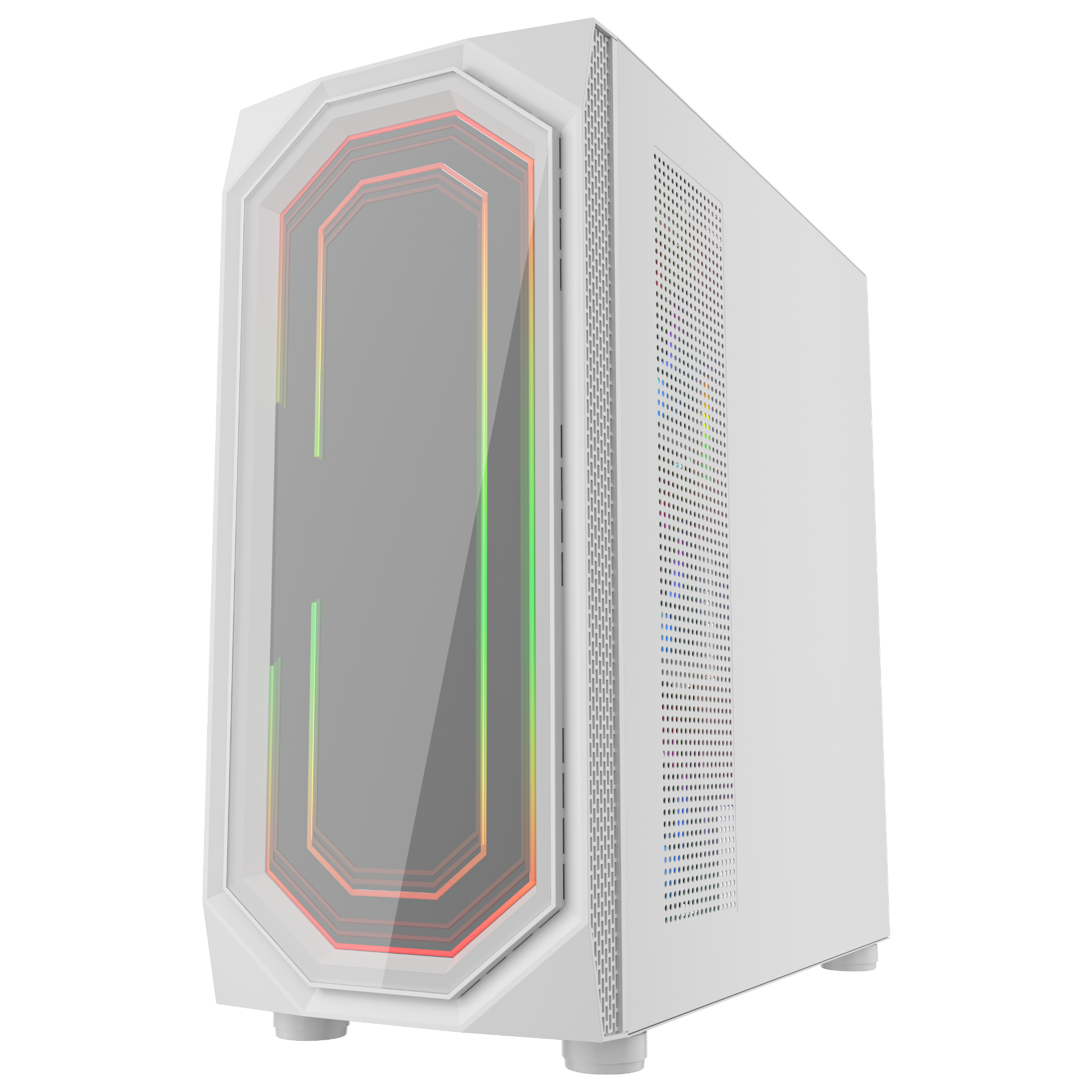CASE GAMEMASTER MX700 WHITE MNC – ATX Mid-Tower 3 GAMEMASTER MX700 White PC Case with tempered glass and high-airflow cooling design