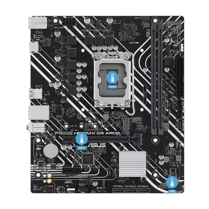 MOTHERBOARD ASUS H610M-K PRIME D4 1700LGA – Intel - مذربورد 2 MOTHERBOARD ASUS H610M-K PRIME D4 1700LGA – Intel - مذربورد - Image 2