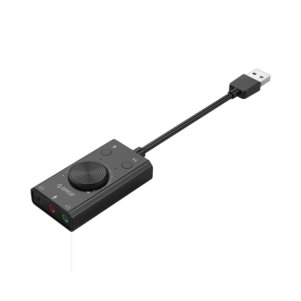 ORICO SC2 External USB Sound Card Audio Adapter with 3.5mm Headphone and Microphone Jack | كرت صوت خارجي اوريكو 2 ORICO SC2 External USB Sound Card Audio Adapter with 3.5mm Headphone and Microphone Jack | كرت صوت خارجي اوريكو - Image 2
