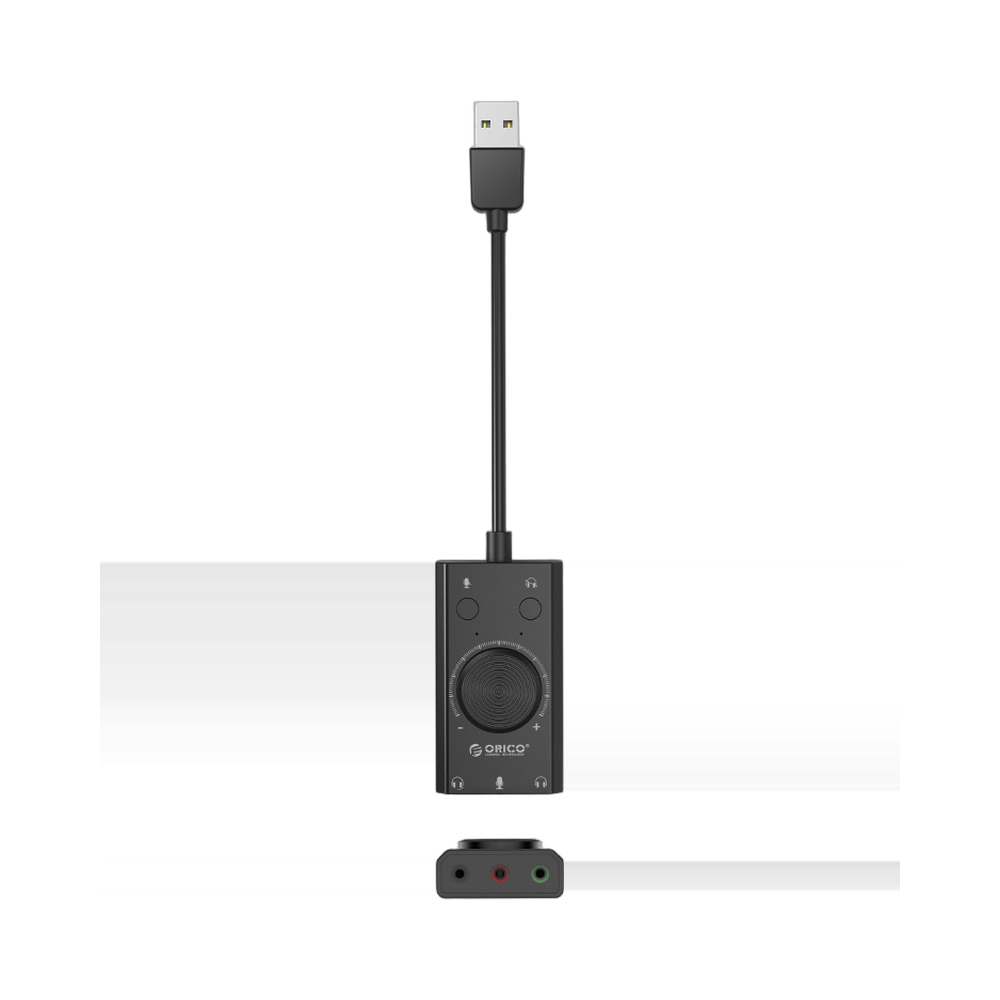 ORICO SC2 External USB Sound Card Audio Adapter with 3.5mm Headphone and Microphone Jack | كرت صوت خارجي اوريكو 3 ORICO SC2 External USB Sound Card Audio Adapter with 3.5mm Headphone and Microphone Jack | كرت صوت خارجي اوريكو - Image 3