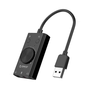ORICO SC2 External USB Sound Card Audio Adapter with 3.5mm Headphone and Microphone Jack
