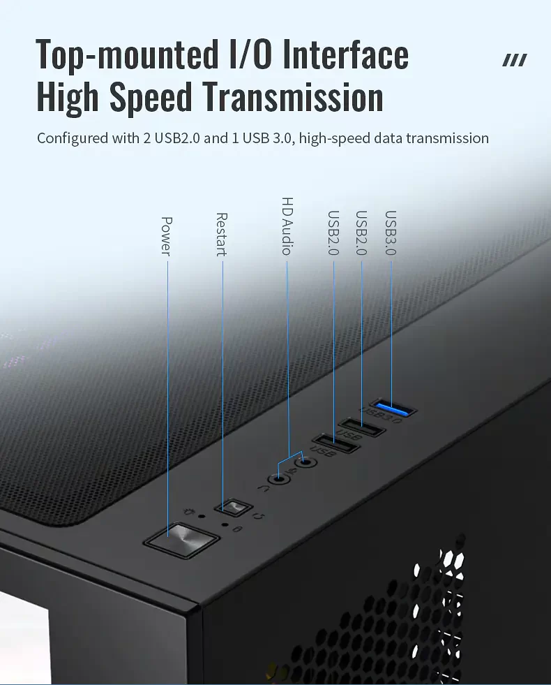 علبة كمبيوتر S920 Storm Full View مزودة بزجاج مقوى مزدوج ودعم 9 مراوح