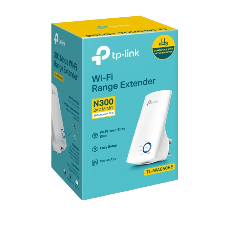 TP-Link TL-WA850RE 300Mbps Wi-Fi Range Extender | موسع شبكة 1 TP-Link TL-WA850RE 300Mbps Wi-Fi Range Extender Wireless Repeater Access Point Ethernet Port Tether App Support