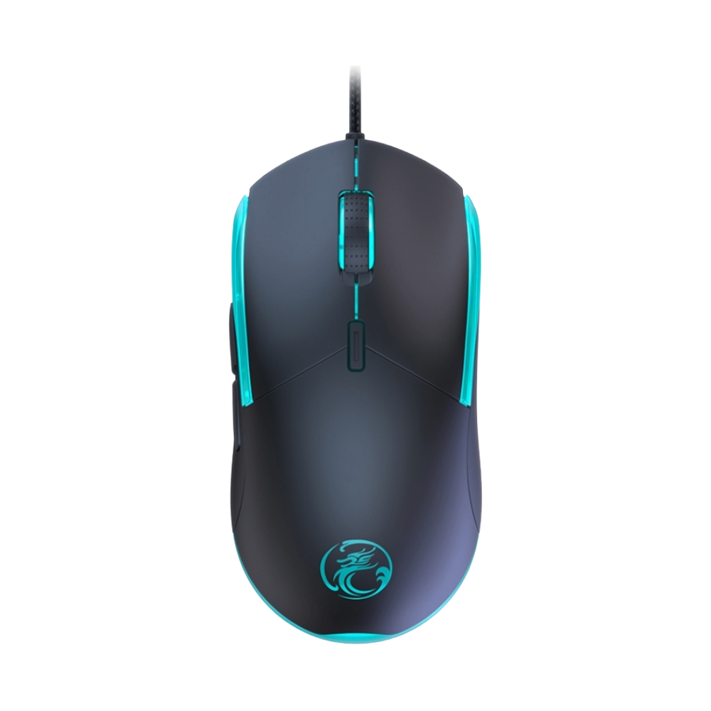 iMICE T30 Honeycomb RGB Gaming Mouse 7200 DPI iMICE T30 Honeycomb RGB Gaming Mouse with 7200 DPI shown in a detailed product view, highlighting its lightweight honeycomb shell and RGB lighting.