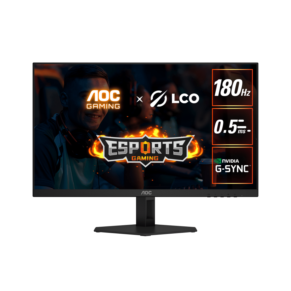 شاشة ألعاب AOC 27G4E سوداء FHD Fast IPS 180 هرتز 0.5 مللي ثانية | شاشة اي او سي شاشة ألعاب AOC 27G4E سوداء بدقة FHD وتقنية IPS سريعة الاستجابة، معدل تحديث 180 هرتز، زمن استجابة 0.5 مللي ثانية