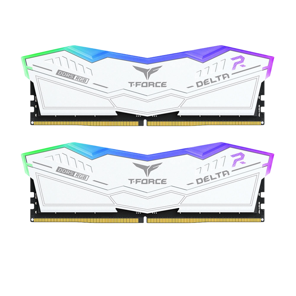 DELTA RGB DDR5 Desktop Memory White (6) DELTA T-Force 32GB KIT DDR5 White RGB Desktop Memory