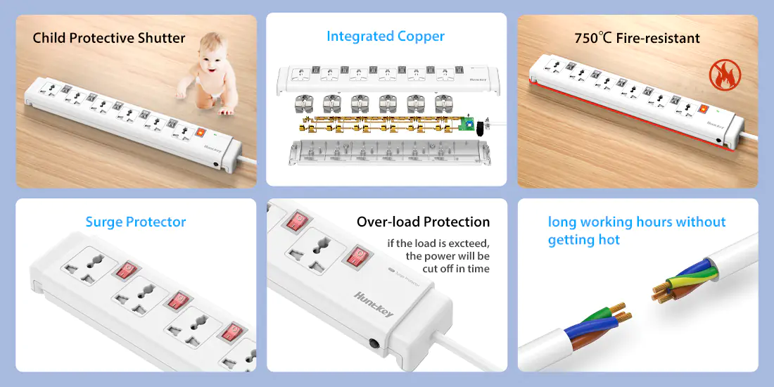 Huntkey PZC604 Power Strip 6PORT 5M (5) Huntkey PZC604 Power Strip 6PORT 5M 5