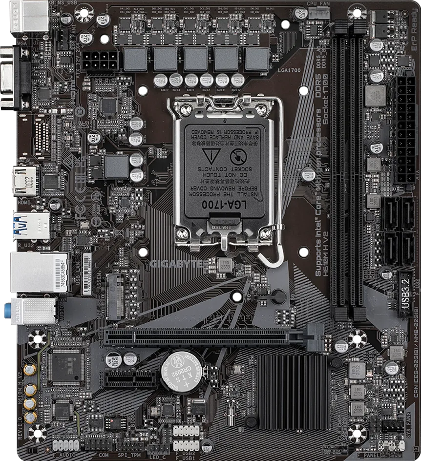 GIGABYTE H610M H V2 DDR5 – Intel LGA 1700 Motherboard - مذربورد 2 GIGABYTE H610M H V2 DDR5 motherboard LGA 1700