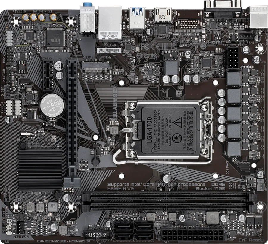 GIGABYTE H610M H V2 DDR5 – Intel LGA 1700 Motherboard - مذربورد 4 GIGABYTE H610M H V2 DDR5 motherboard LGA 1700