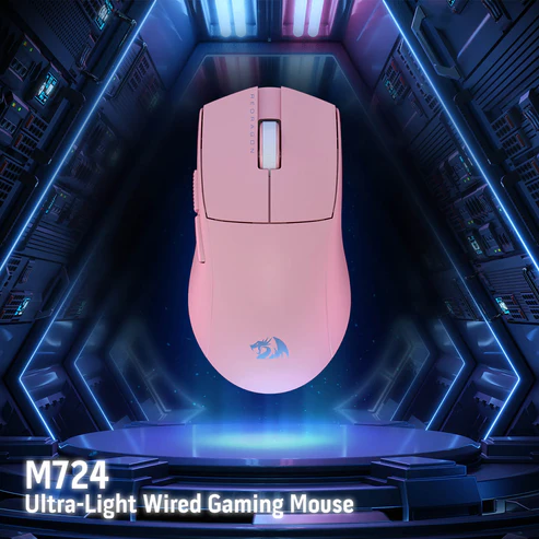 Redragon M724 Pink 12400 DPI Gaming Mouse (2) Redragon M724 Pink 12400 DPI Gaming Mouse 2
