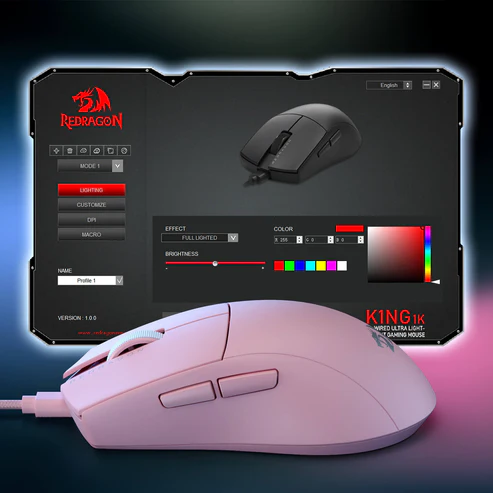 Redragon M724 Pink 12400 DPI Gaming Mouse (4) Redragon M724 Pink 12400 DPI Gaming Mouse 4