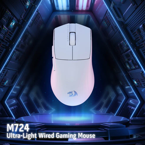 فأرة الألعاب Redragon M724 البيضاء بدقة 12400 نقطة في البوصة (2) فأرة الألعاب Redragon M724 البيضاء بدقة 12400 نقطة في البوصة 2