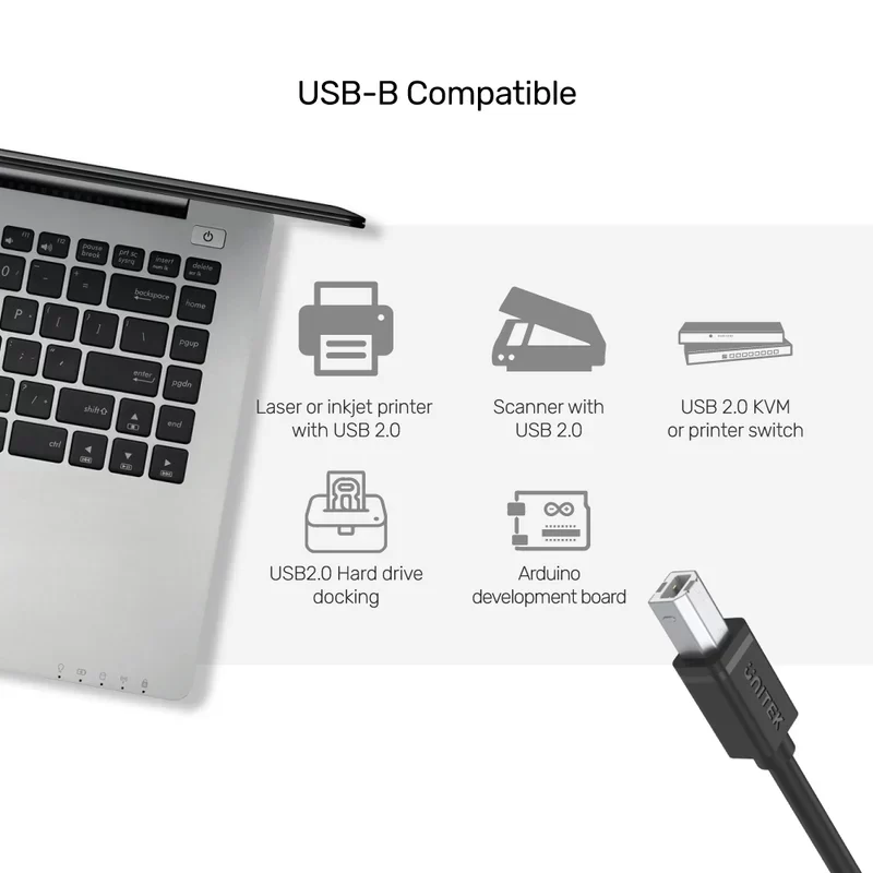UNITEK Y C430GBK 1M USB 2.0 to USB B Cable 1 large