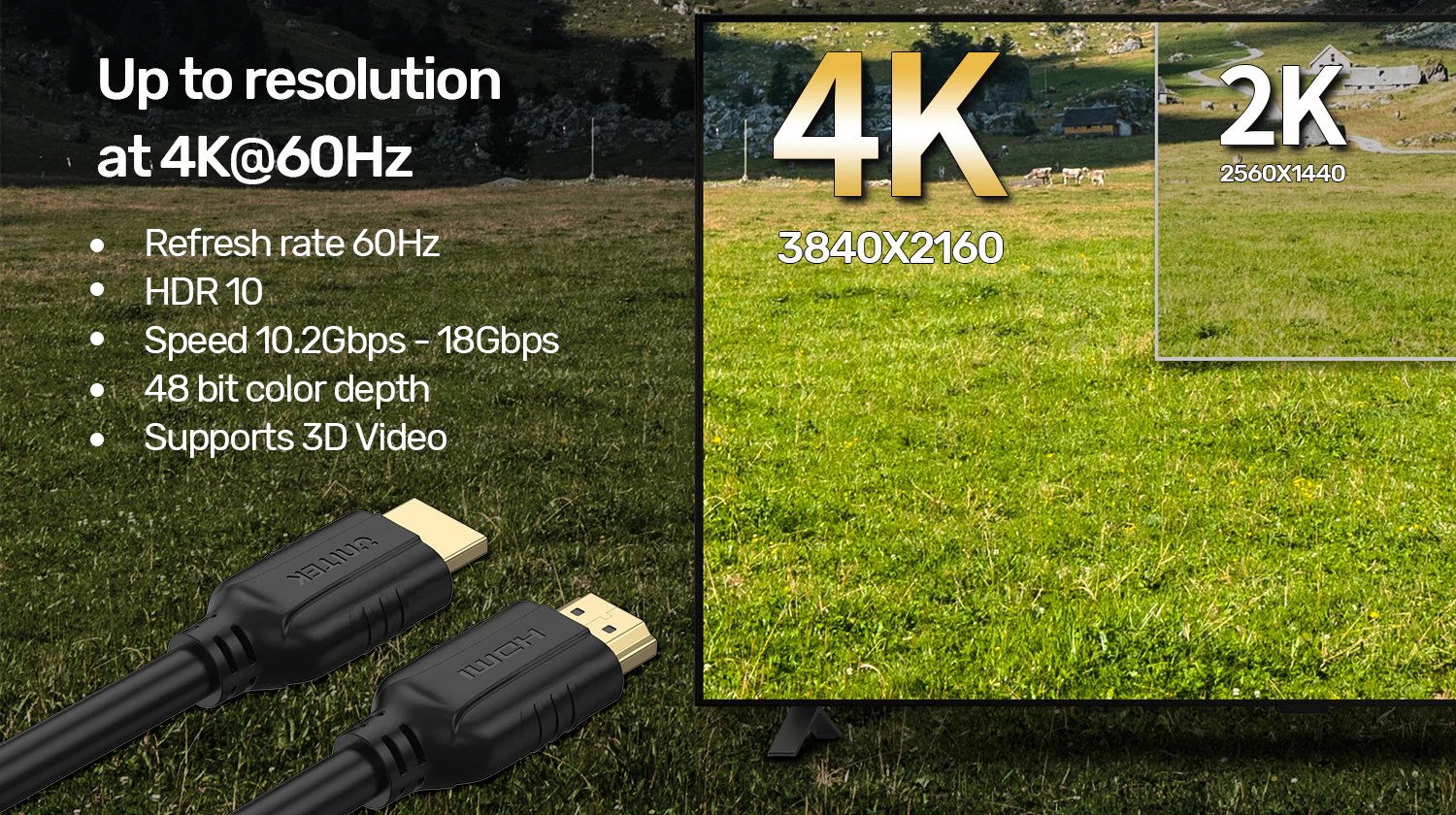 Unitek HDMI Cable 2.0 4K 60Hz 5M (2) Unitek HDMI Cable 2.0 4K 60Hz 5M 2