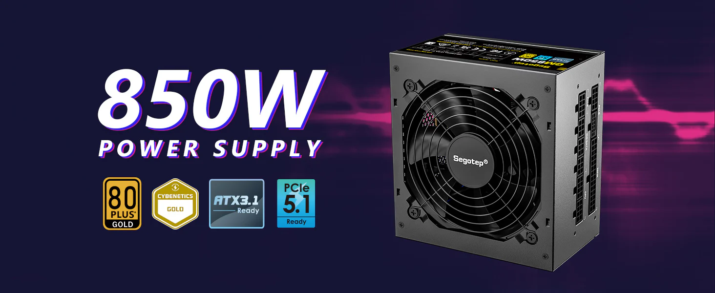Segotep 850W 80 Plus Gold full modular power supply with PCIe 5.1 support