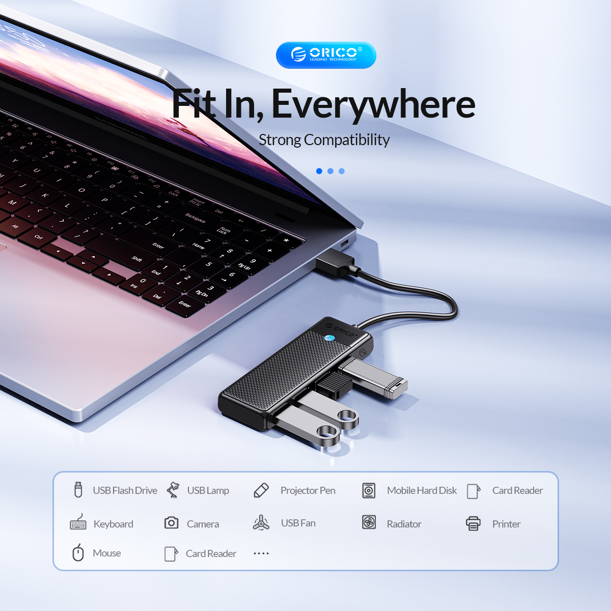 HUB USB3 ORICO 4PORT PAPW4A - هاب يو اس بي اوريكو 6 ORICO 4-Port USB 3.0 HUB PAPW4A – Compact High-Speed Expansion Adapter