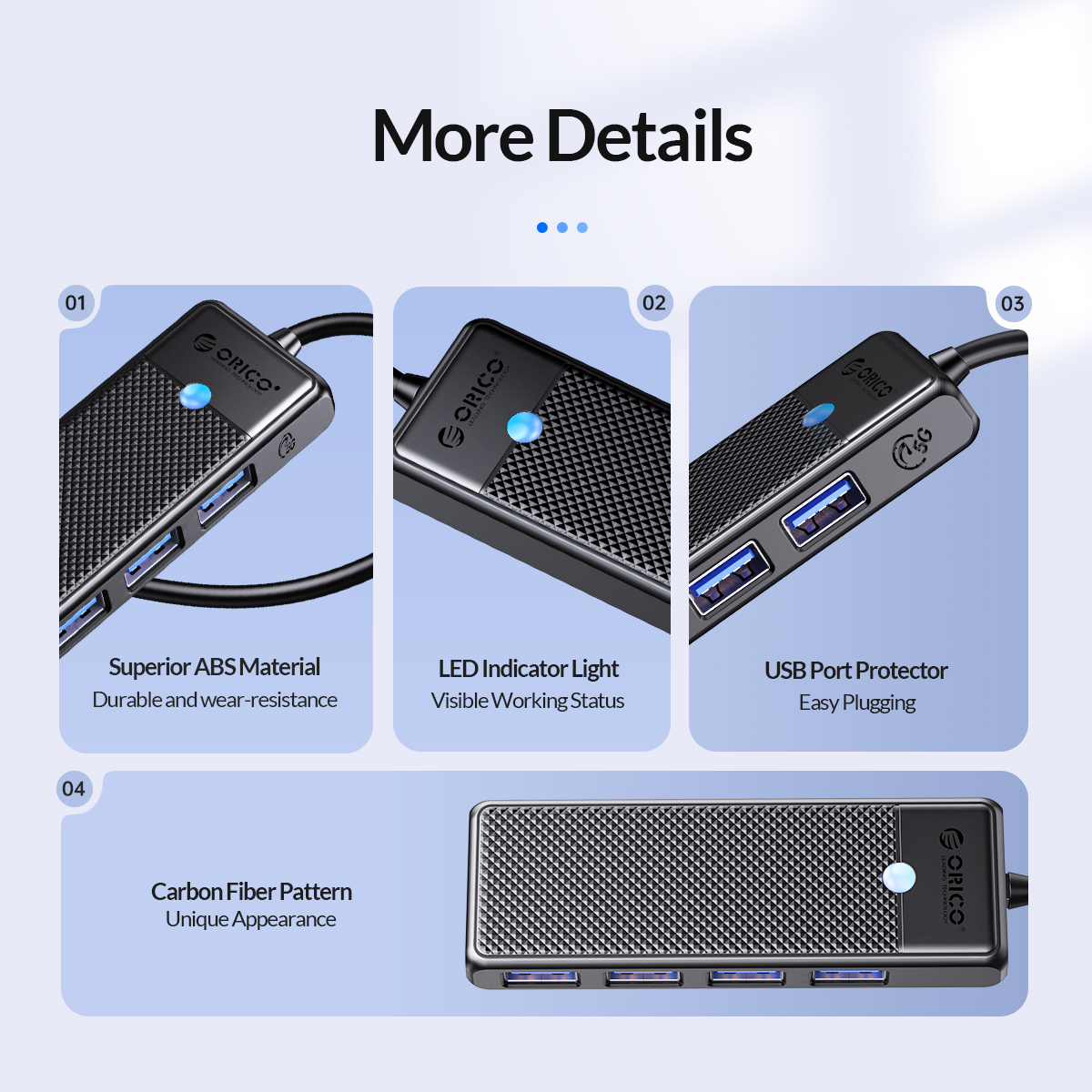 HUB USB3 ORICO 4PORT PAPW4A - هاب يو اس بي اوريكو 7 ORICO 4-Port USB 3.0 HUB PAPW4A – Compact High-Speed Expansion Adapter