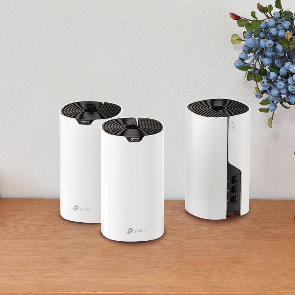 ROUTER TP-LINK DECO S7 3PES AC 1900 - راوتر تي بي لنك 4 TP-Link Deco S7 AC1900 Mesh Wi-Fi System (3-Pack) — Dual-Band Gigabit