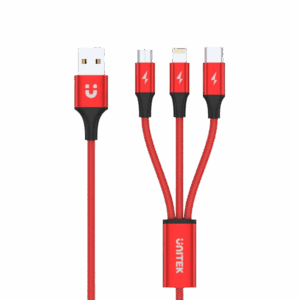 UNITEK C4049RD USB Cable 3-in-1 USB-A to USB-C / Micro USB / Lightning charging cable