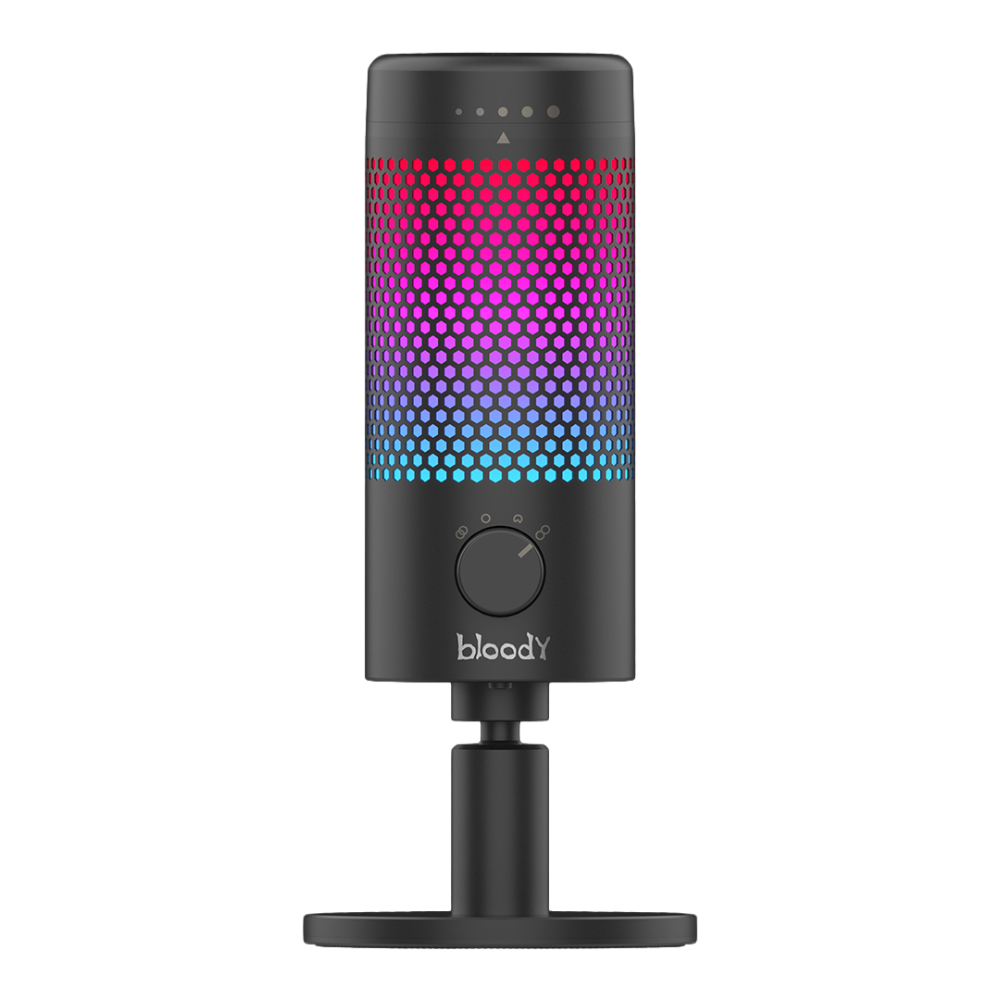 ميكروفون USB الدموي GM50 Pro باللون الأسود RGB | مايك بلودي ميكروفون Bloody GM50 Pro أسود RGB USB