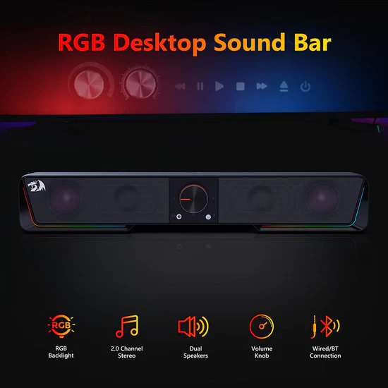 مكبر صوت بلوتوث Redragon GS570 Darknets RGB (1) مكبر صوت بلوتوث Redragon GS570 Darknets RGB 1