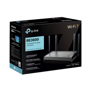 TP-Link Archer BE220 BE3600 Dual-Band Wi-Fi 7 Router with Gigabit Ports, EasyMesh, VPN, and HomeShield