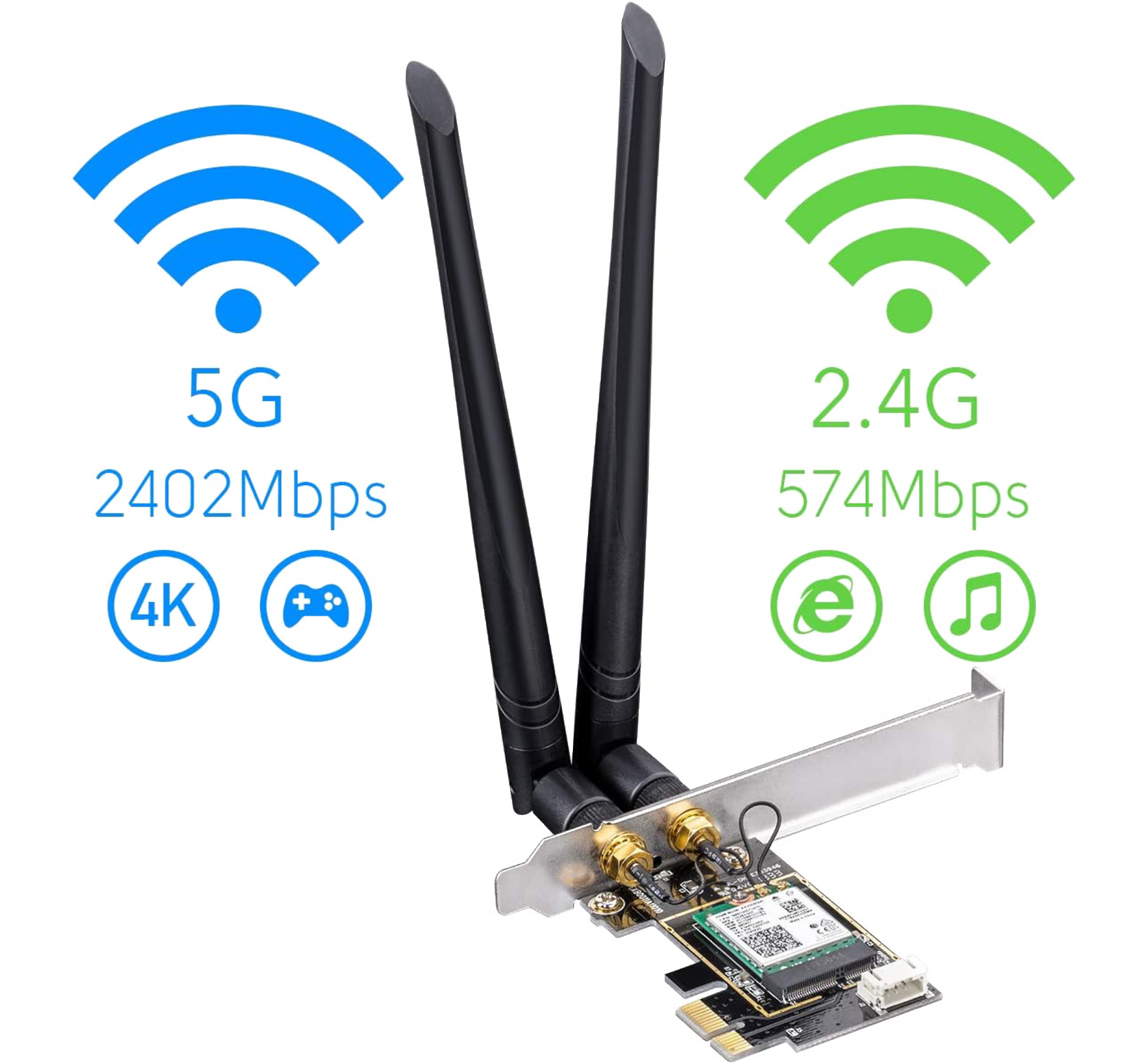 Cudy AX3000 Wi-Fi 6 Bluetooth PCI-E Adapter WE3000 Bluetooth 5.2 | كرت واي فاي 2 Cudy AX3000 Wi-Fi 6 Bluetooth PCI-E Adapter WE3000 Bluetooth 5.2 | كرت واي فاي - Image 2