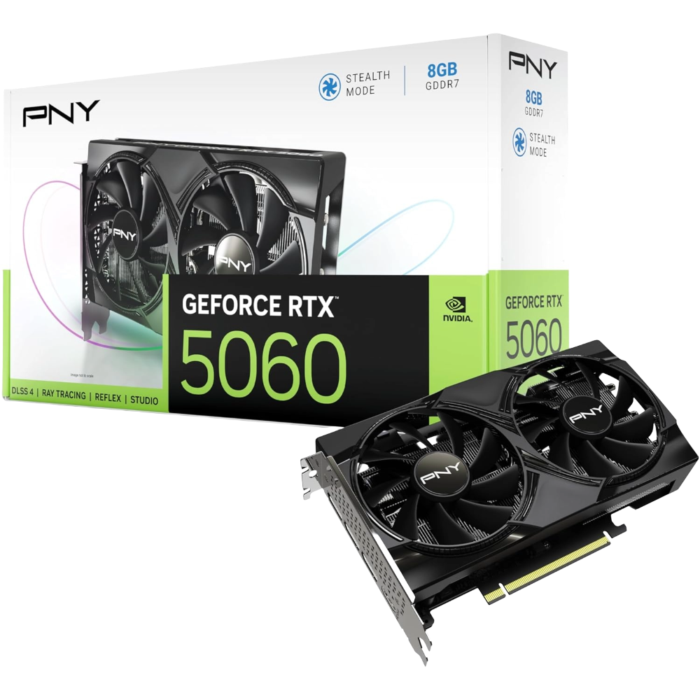 PNY GeForce RTX 5060 8GB PNY GeForce RTX™ 5060 8GB Dual Fan GPU