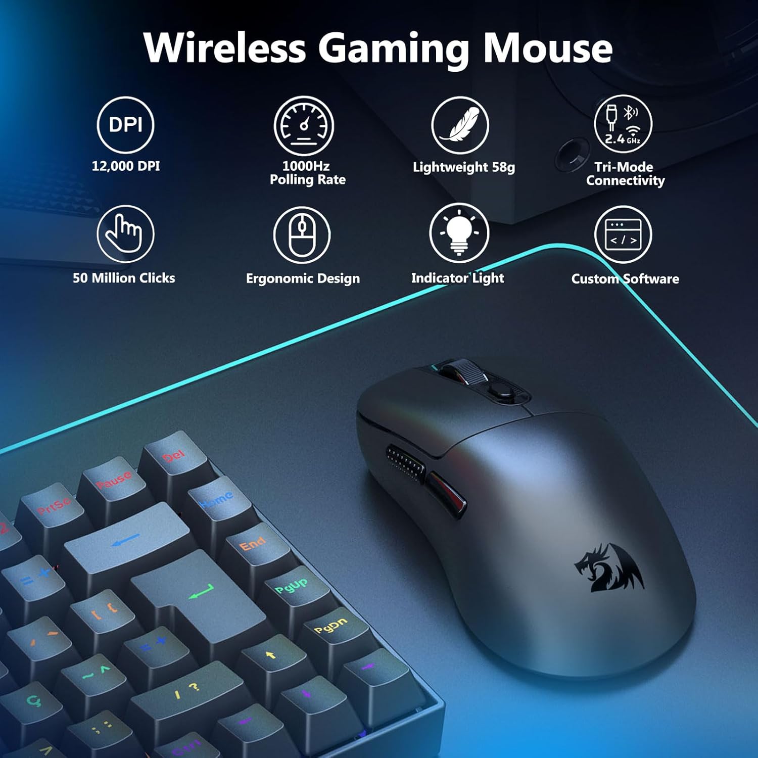 Redragon M818 STD 12800 DPI Gaming Mouse 1 Redragon M818 STD 12800 DPI Gaming Mouse 1