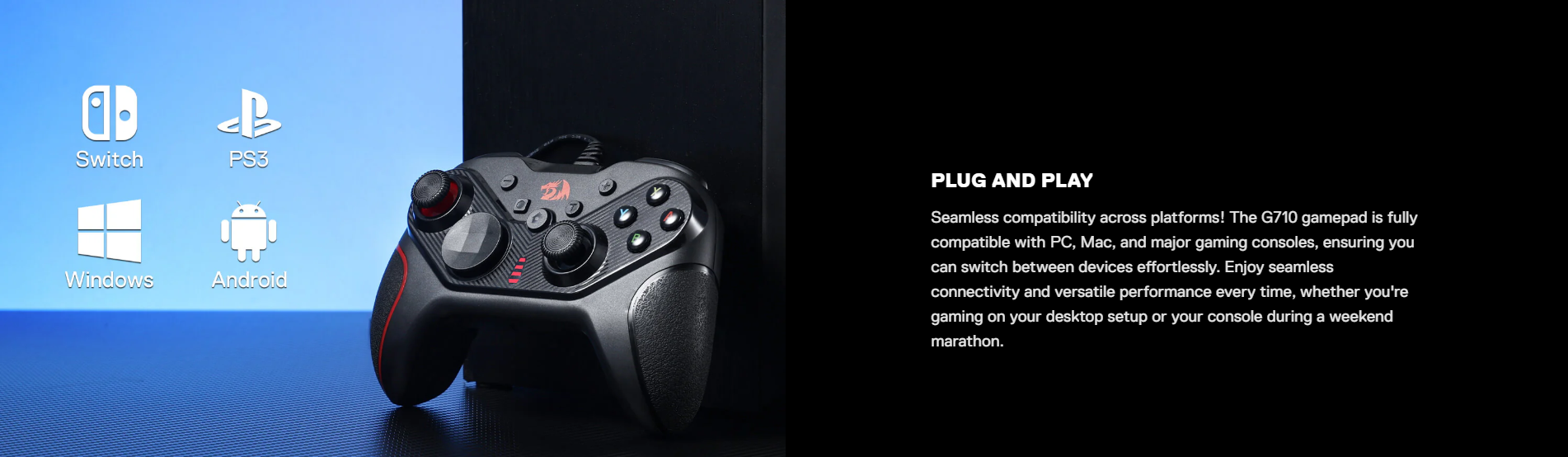 Redragon Rift G710 Wired Gaming Controller (5) Redragon Rift G710 Wired Gaming Controller 5