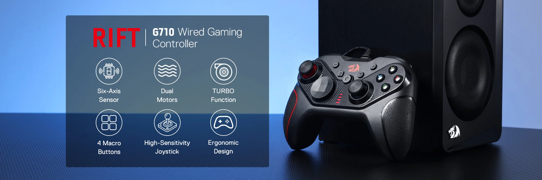 Redragon Rift G710 Wired Gaming Controller (6) Redragon Rift G710 Wired Gaming Controller 6