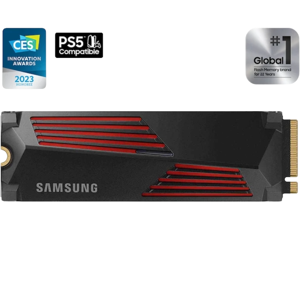 Samsung 990 PRO Heatsink 1TB PCIe 4.0 NVMe M.2 SSD تخزين الألعاب عالي السرعة | من الصعب اس دي 2 Samsung 990 PRO Heatsink 1TB PCIe 4.0 NVMe M.2 SSD High Speed Gaming Storage | هارد اس اس دي - Image 2