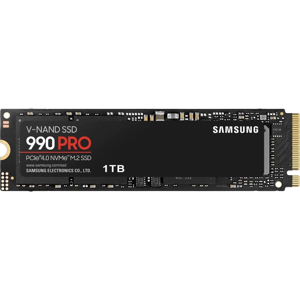 Samsung 990 PRO Heatsink 1TB PCIe 4.0 NVMe M.2 SSD تخزين الألعاب عالي السرعة | من الصعب اس دي 1 محرك أقراص الحالة الصلبة سامسونج 990 برو بسعة 1 تيرابايت بتقنية PCIe مع مشتت حراري
