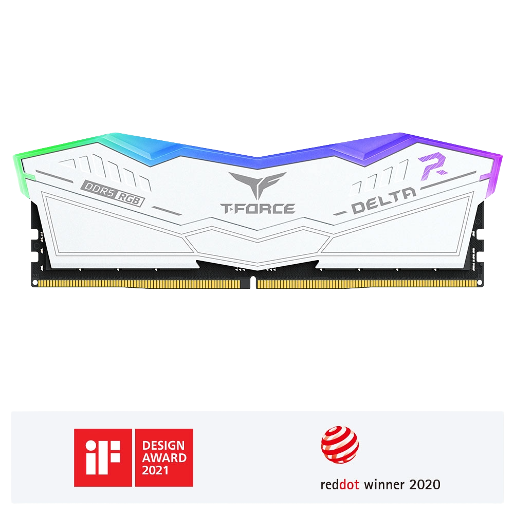 TEAMGROUP T-Force Delta RGB DDR5 32GB 8000MHz White | CL38 XMP 3.0 A-DIE | رام دسكتوب 1 TEAMGROUP T-Force Delta RGB DDR5 32GB 8000MHz