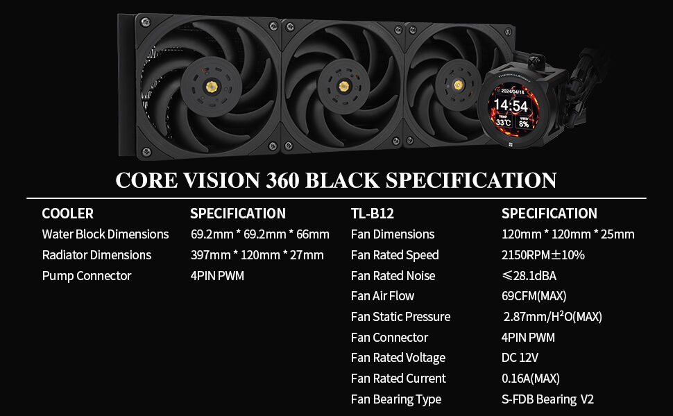 Thermalright CORE Vision 360 Black 360mm AIO Cooler 8 large