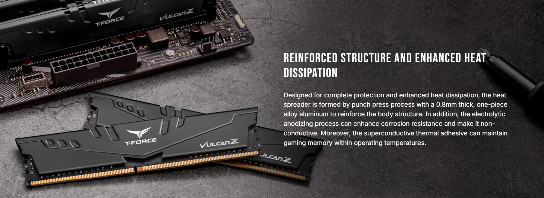 TEAMGROUP T Force Vulcan Z DDR4 16GB 3200MHz CL16 Desktop Gaming Memory Kit 2×8GB 3