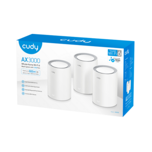 Cudy AX3000 Wi-Fi 6 2.5G Mesh System M3000 3-Pack | موسع شبكة كودي 3 قطع