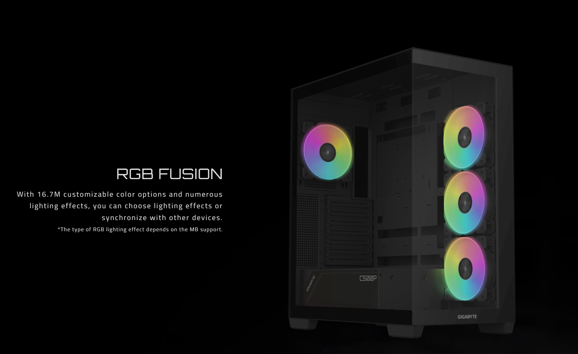 Gigabyte C500 Panoramic Stealth ATX Case USB-C (3) Gigabyte C500 Panoramic Stealth ATX Case USB C 3