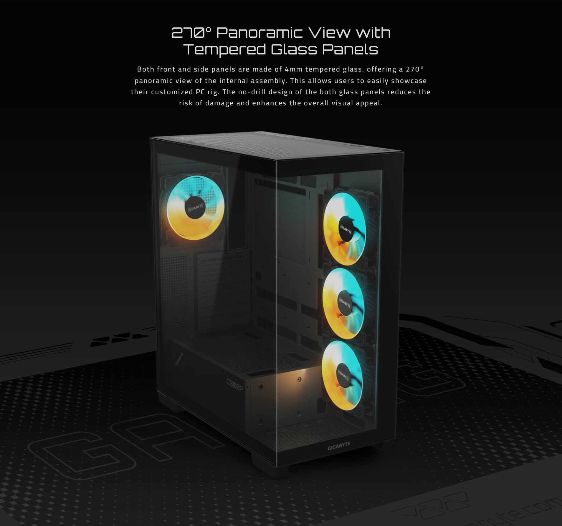 Gigabyte C500 Panoramic Stealth ATX Case USB-C (5) Gigabyte C500 Panoramic Stealth ATX Case USB C 5