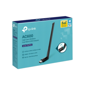 TP-Link Archer T2U Plus AC600 High Gain Wireless Dual Band USB Adapter 433 Mbps 5 GHz 200 Mbps 2.4 GHz High-Gain Antenna